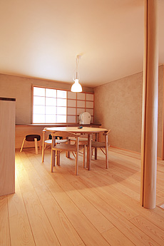 南部赤松（ナンブアカマツ）無垢フローリング　施工写真