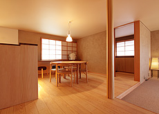 南部赤松（ナンブアカマツ）無垢フローリング　施工写真