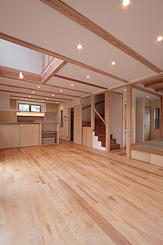 樺（カバ/バーチ）無垢フローリング　施工写真