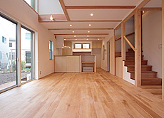 樺（カバ/バーチ）無垢フローリング　施工写真