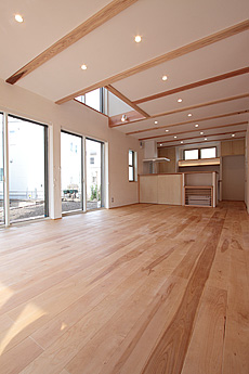 樺（カバ/バーチ）無垢フローリング　施工写真