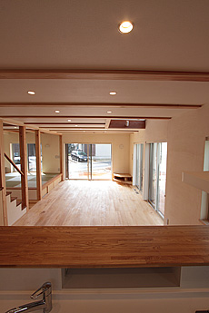 樺（カバ/バーチ）無垢フローリング　施工写真