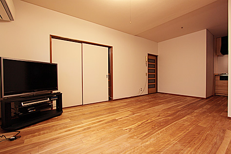 樺（カバ/バーチ）無垢フローリング　施工写真