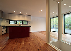 アメリカン・ブラックチェリー　無垢フローリング　施工写真