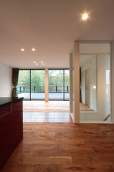 アメリカン・ブラックチェリー　無垢フローリング　施工写真