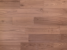 写真：ブラックウォールナット　無垢フローリング　無塗装・ツナギ面V溝入りUNI・節なし