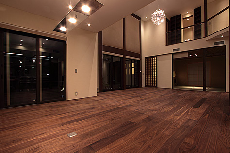 大阪府豊中市 M様邸 ブラックウォールナット 無垢フローリング施工写真