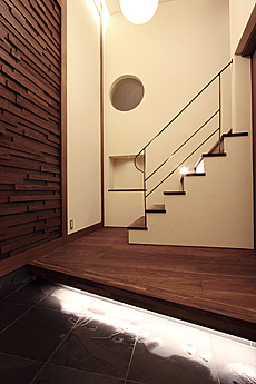 ブラックウォールナット　無垢フローリング　施工写真