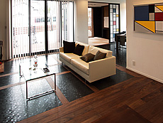 ブラックウォールナット 無垢フローリング 施工写真