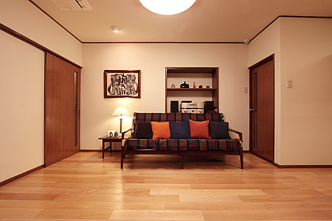 国産　椈（ブナ） 無垢フローリング　施工写真