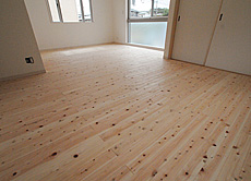 木曽桧（ひのき）　床暖房対応　無垢フローリング 施工写真
