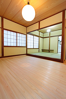 木曽桧（ひのき）　床暖房対応　無垢フローリング 施工写真