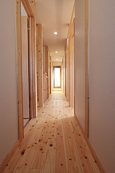 桧（ひのき）無垢フローリング　施工写真