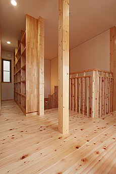 桧（ひのき）無垢フローリング　施工写真