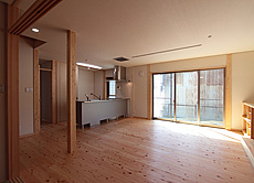 桧（ひのき）無垢フローリング　施工写真