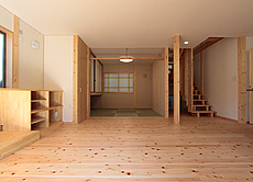 桧（ひのき）無垢フローリング　施工写真