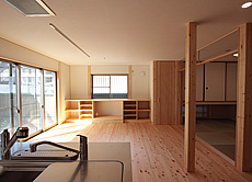 桧（ひのき）無垢フローリング　施工写真