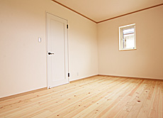 桧（ひのき）無垢フローリング　施工写真