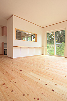 桧（ひのき）無垢フローリング　施工写真