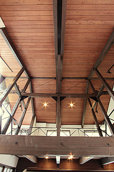 唐松（カラマツ）無垢羽目板 施工写真