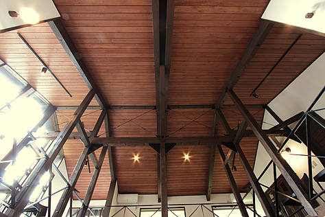 唐松（カラマツ）無垢羽目板 施工写真