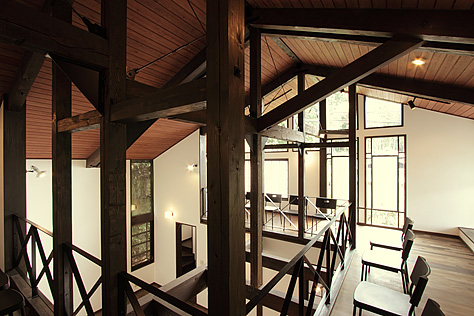 唐松（カラマツ）無垢羽目板 施工写真