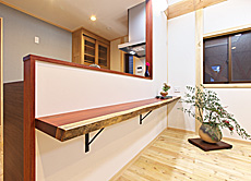 唐松（カラマツ・ラーチ）無垢フローリング　施工写真