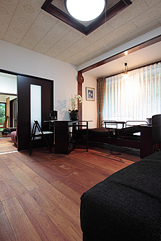 花梨（カリン）　無垢フローリング　施工写真