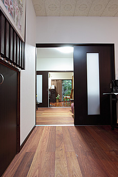 花梨（カリン）　無垢フローリング　施工写真