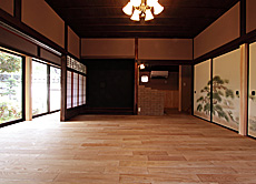 国産 栗（くり） 無垢フローリング　施工写真