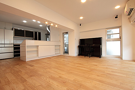 国産 栗（くり） 無垢フローリング　施工写真