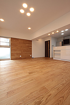 国産 栗（くり） 無垢フローリング　施工写真