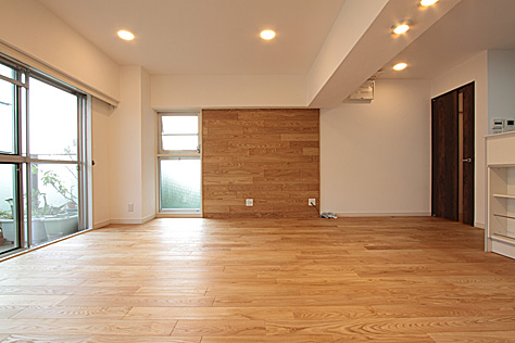 国産 栗（くり） 無垢フローリング　施工写真