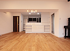 国産 栗（くり） 無垢フローリング　施工写真