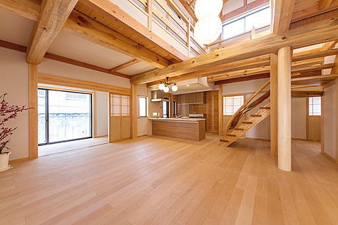 カエデ（メープル）無垢フローリング　施工写真