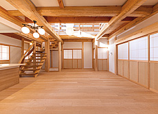 カエデ（メープル）無垢フローリング　施工写真