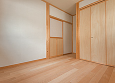 カエデ（メープル）無垢フローリング　施工写真