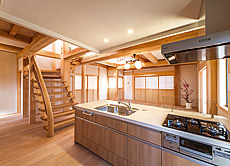 カエデ（メープル）無垢フローリング　施工写真