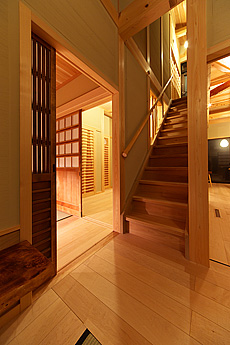 カエデ（メープル）無垢フローリング　施工写真