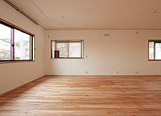 カエデ（メープル）無垢フローリング　施工写真