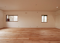 カエデ（メープル）無垢フローリング　施工写真