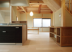 カエデ（メープル）無垢フローリング　施工写真