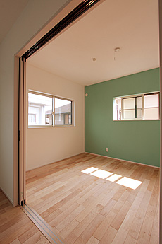 カエデ（メープル）無垢フローリング　施工写真