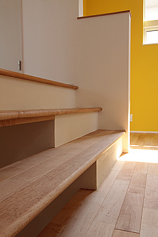 カエデ（メープル）無垢フローリング　施工写真