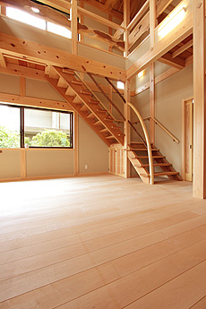 カエデ（メープル）無垢フローリング　施工写真