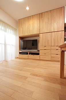 カエデ（メープル）無垢フローリング　施工写真