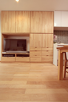 カエデ（メープル）無垢フローリング　施工写真