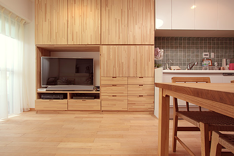 カエデ（メープル）無垢フローリング　施工写真