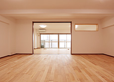 カエデ（メープル）無垢フローリング　施工写真