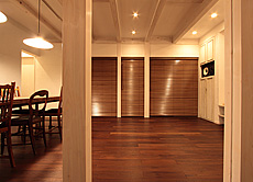 ブラウン オーク　床暖房対応　無垢フローリング　施工写真